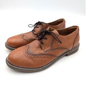 Easy Spirit Jonah Wingtip Derby Shoes Women's Brown Leather Size US12M EU42.5